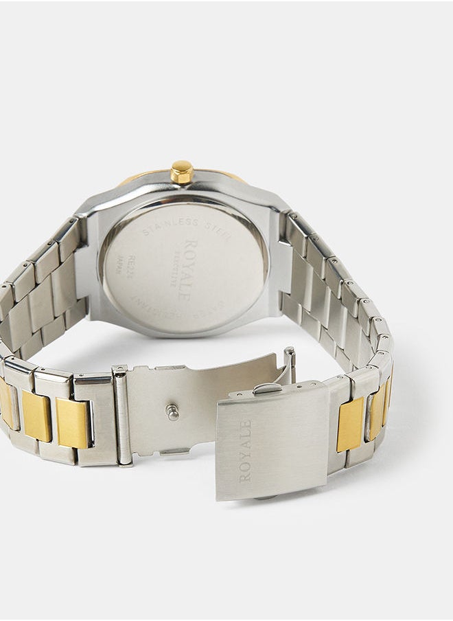 Royale - Mega Round Shape Analog Wrist Watch RE224D - 40mm - Dual Tone - Image 1