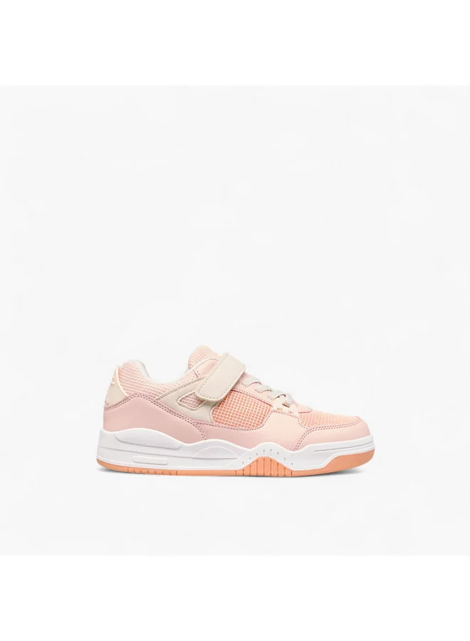 Kappa Girls' Panelled Sneakers with Hook and Loop Closure