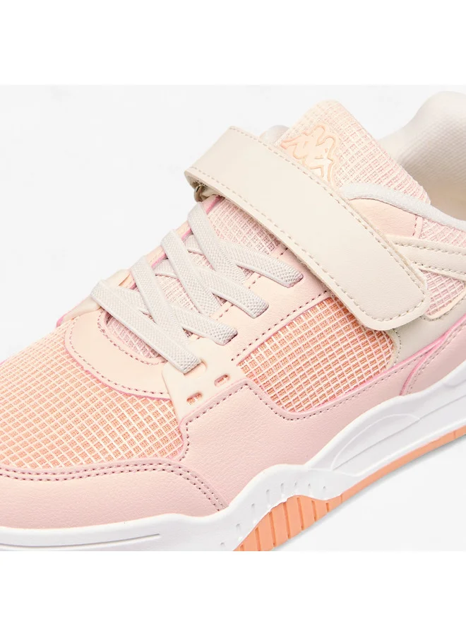 Kappa Girls' Panelled Sneakers with Hook and Loop Closure