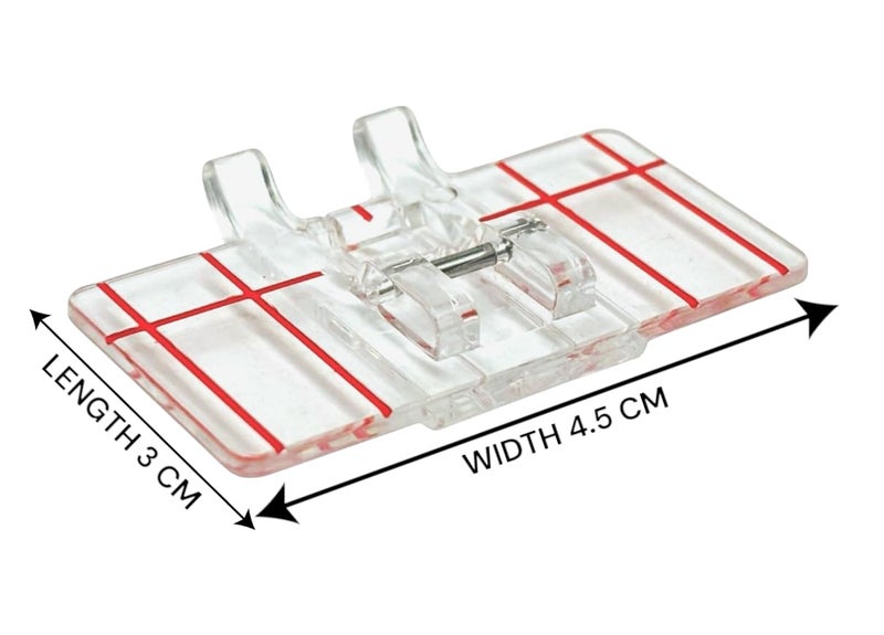 Zenith Multi-Line Decorative Border Guide Pressure Foot Snap on Type for Automatic Electric Low Shank Sewing Machines Suitable for Usha Janome Brother Singer etc. - Image 2