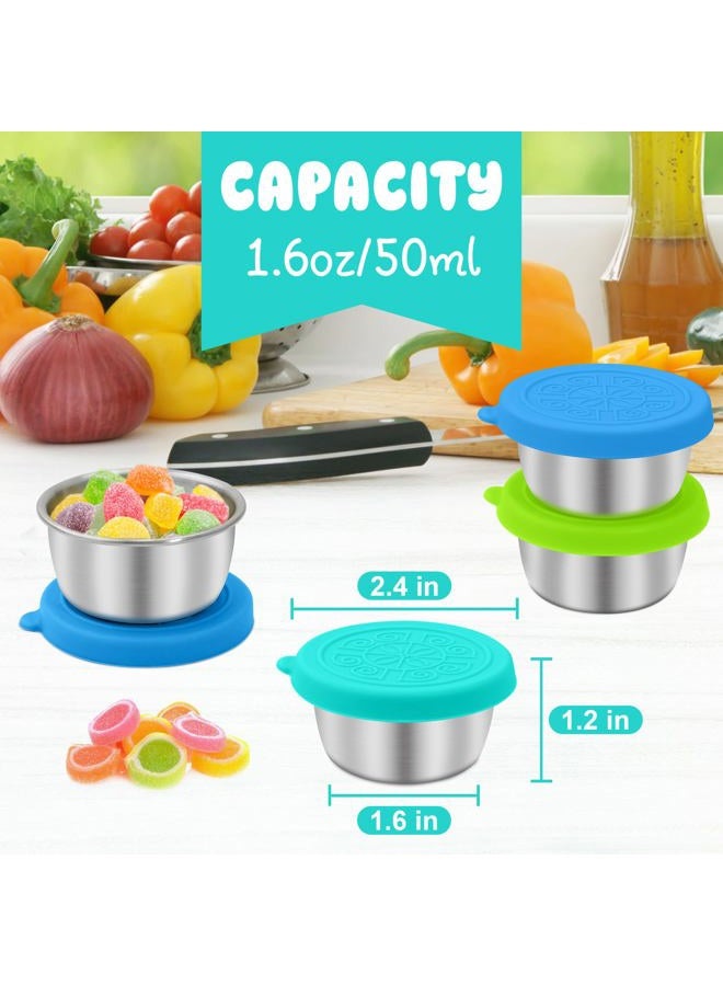 LIEMAND 6x1.6 oz Salad Dressing Container to Go, Leakproof Reusable Stainless Steel Small Container with Lid,Sauce Containers for Lunch box,Picnics,Travel,Office and Meal Prep - Image 2