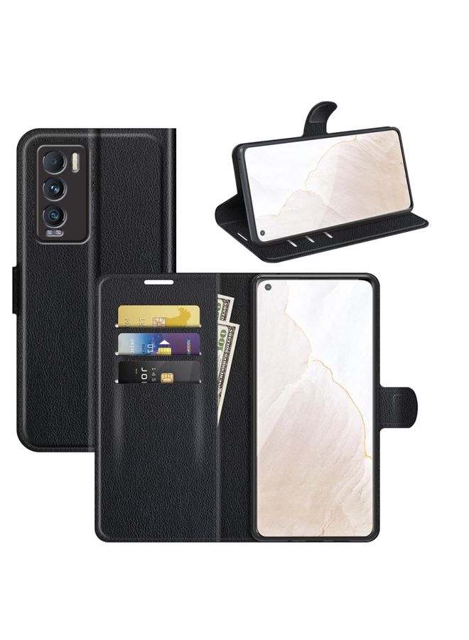 BGM Case Cover For OPPO Realme GT Master Explorer Litchi Texture Horizontal Flip Protective Case with Holder & Card Slots & Wallet Black