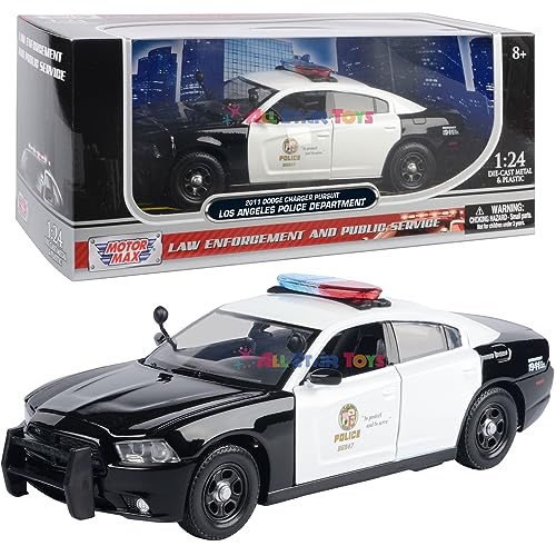 MOTORMAX موديل موتورماكس 2011 دودج تشارجر شرطة مطاردة LAPD إدارة شرطة لوس أنجلوس 1/24 نموذج مصبوب 76947 من ألعاب أستار - Image 1