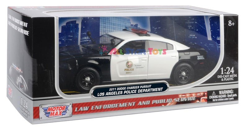 MOTORMAX موديل موتورماكس 2011 دودج تشارجر شرطة مطاردة LAPD إدارة شرطة لوس أنجلوس 1/24 نموذج مصبوب 76947 من ألعاب أستار - Image 2