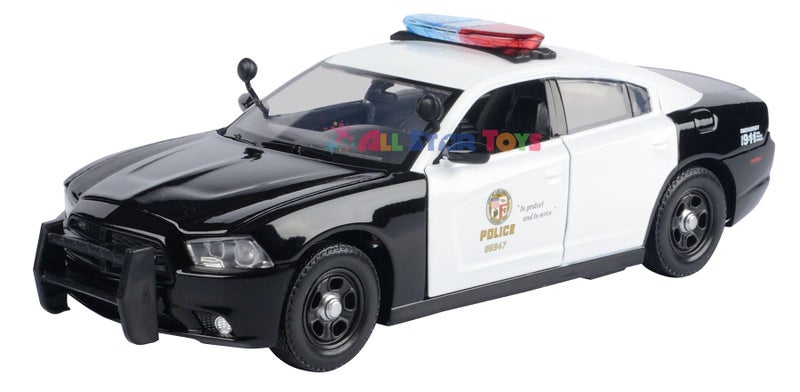 MOTORMAX موديل موتورماكس 2011 دودج تشارجر شرطة مطاردة LAPD إدارة شرطة لوس أنجلوس 1/24 نموذج مصبوب 76947 من ألعاب أستار - Image 3