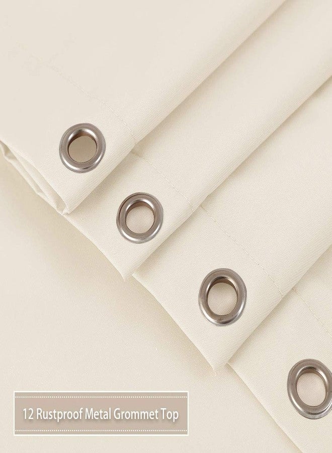 CAROMIO Hotel Quality 100% Waterproof Fabric Shower Curtain Liner with Magnets for Bathroom, 72x72 Inch, Ivory - Image 3
