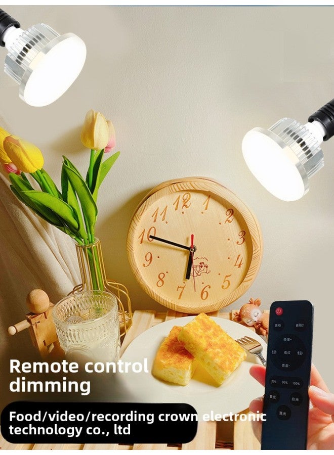 Food Shooting Light Filling Light Live Support Desktop Lighting Artifact Jewelry Soft Light Kitchen Dishes Photo Photography-Light Source Color: 500W Mushroom Lamp +45cm Overhead Shooting Frame (Remote Control Three Color Dimming)  - Image 3