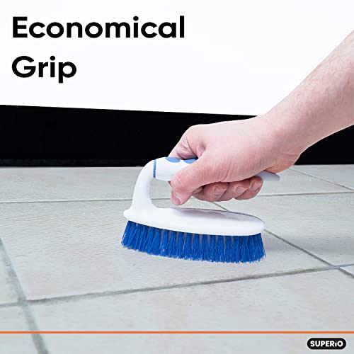 Superio Grout Brush, Dish Brush, Shower Scrubber Cleaning Brush, Stiff Bristles, Comfort Grip Handle, Blue Brush Cleaner for Kitchen, Bathroom, Shower, Sink, Toilet- Vegatable Brush, Carpet Scrubber - Image 5