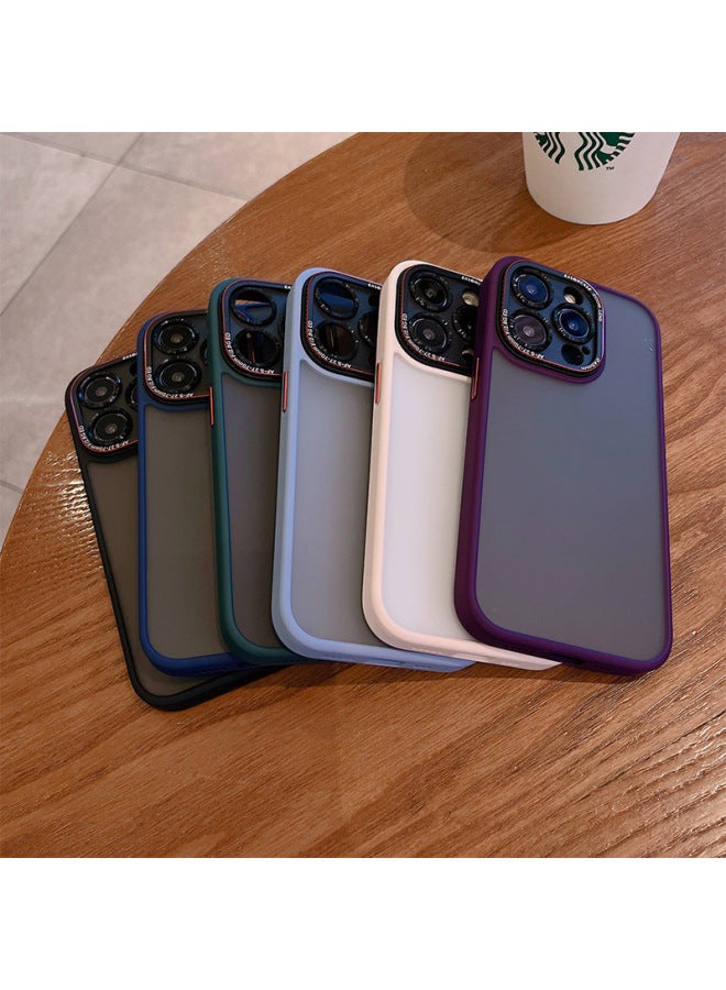 Metal Lens Ring For Iphone16Pro Phone Case Skin Feeling For Iphone 14/13 Lycra Frosted Protective Cover 2-Color:Titanium Gray-Applicable Model:For Iphone14plus  - Image 5