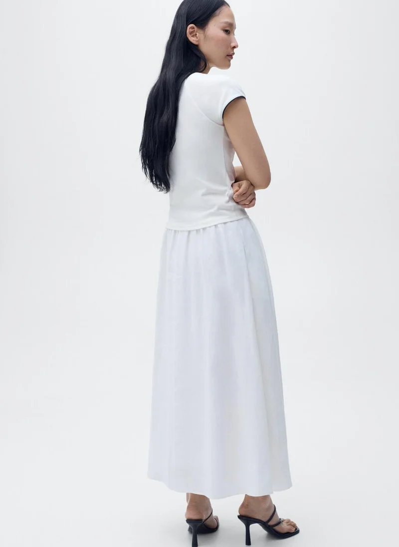 مانجو Cotton T-Shirt With Contrasting Trim