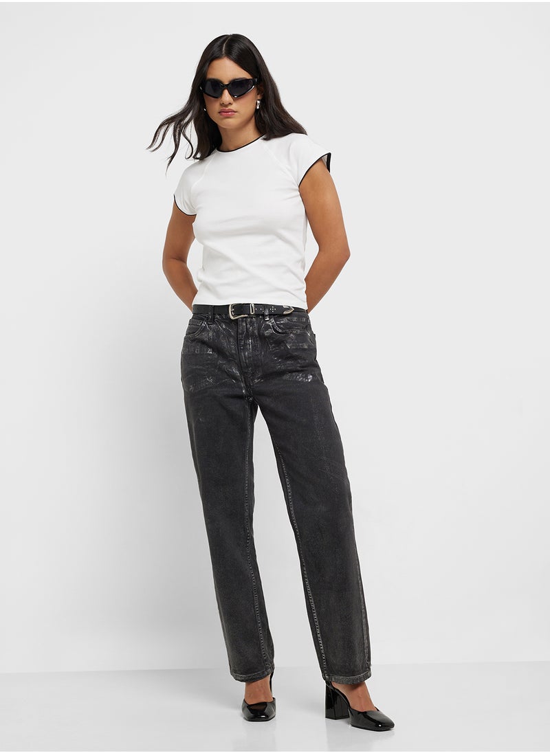 MANGO Cotton T-Shirt With Contrasting Trim  - Image 4
