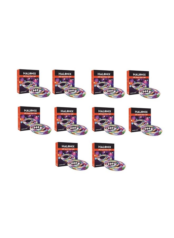 Halonix 10 Meter Multicolor 11W Rope Light |8 Light Modes | IP65 Certified, BIS Approved | Fairy Light, String Light | Direct Plug-in | Pack of 10 | Diwali Lights for Decoration for Home - Image 1