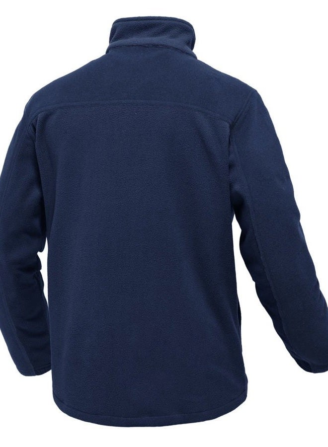 Rdruko Men's Softshell Jacket Fleece Windproof Lightweight Outdoor Jackets Full Zip Hiking Work Outwear, Full Navy, S - Image 2