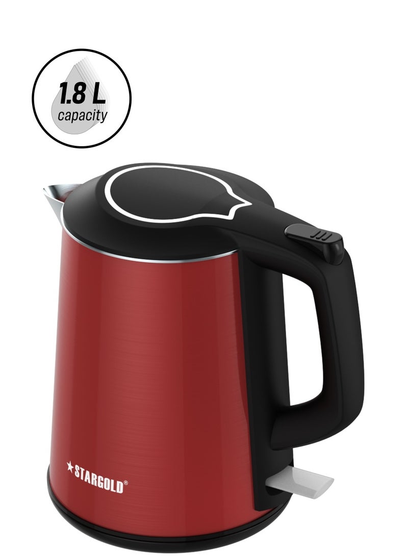 ستارجولد غلاية كهربائية سعة 1.8 لتر، قدرة 1500 واط، تصميم عصري، إيقاف تشغيل تلقائي، حماية من الحرارة الزائدة - Image 1