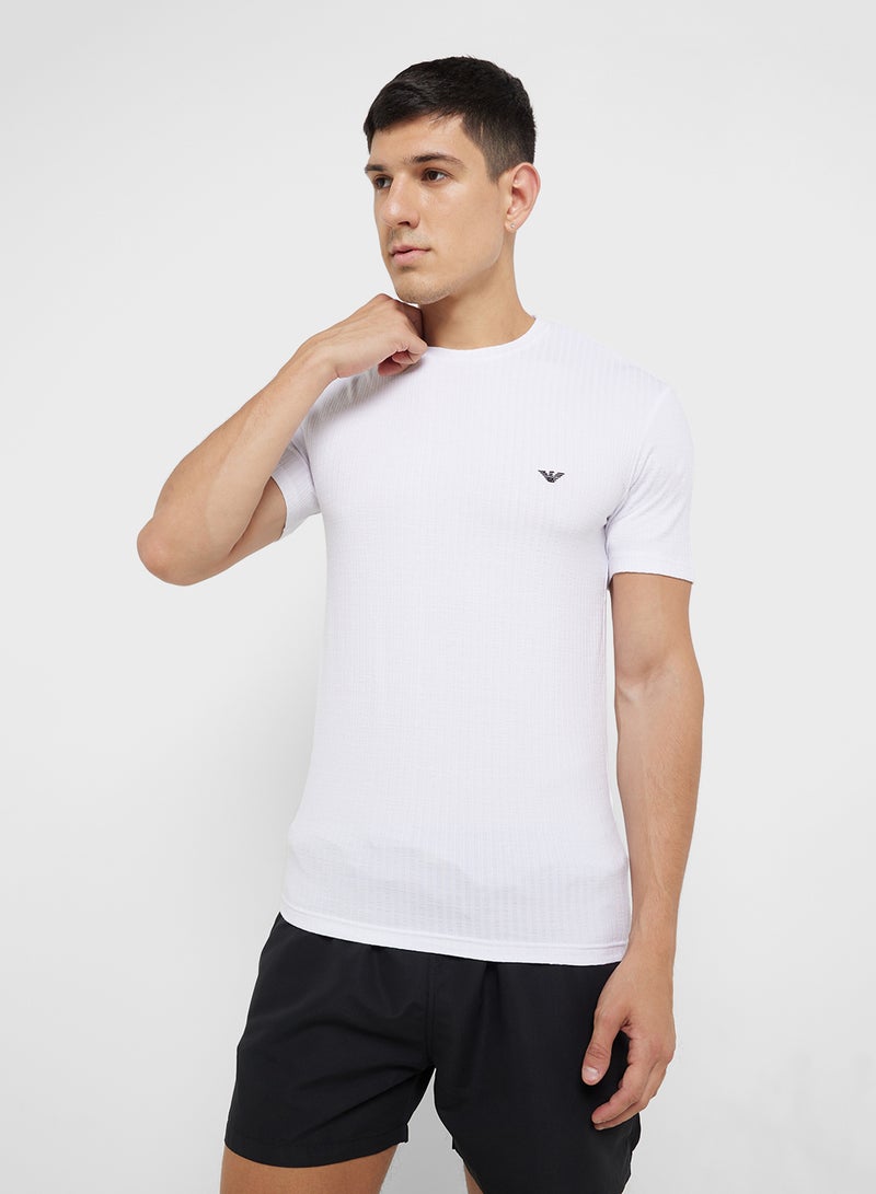 EMPORIO ARMANI Beachwear Logo Crew Neck T-Shirt  - Image 1