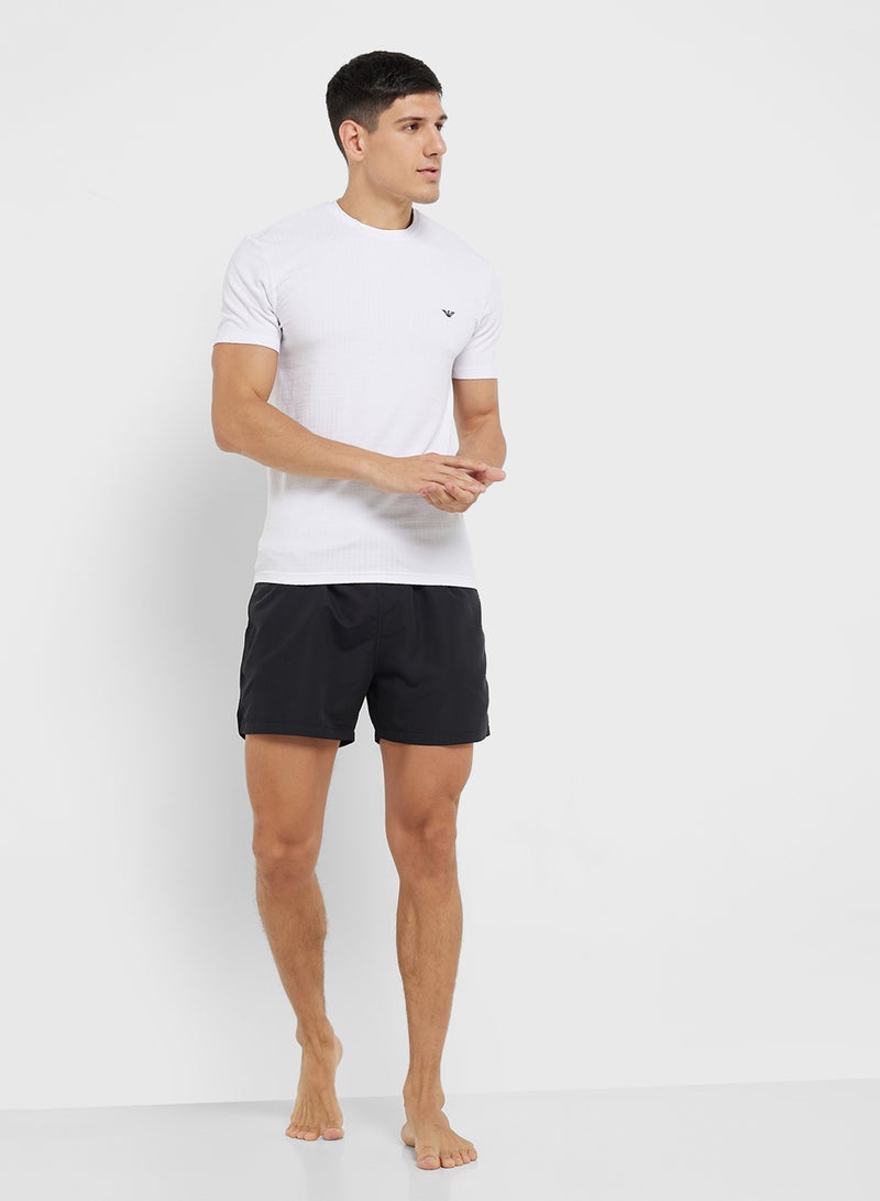 EMPORIO ARMANI Beachwear Logo Crew Neck T-Shirt  - Image 4