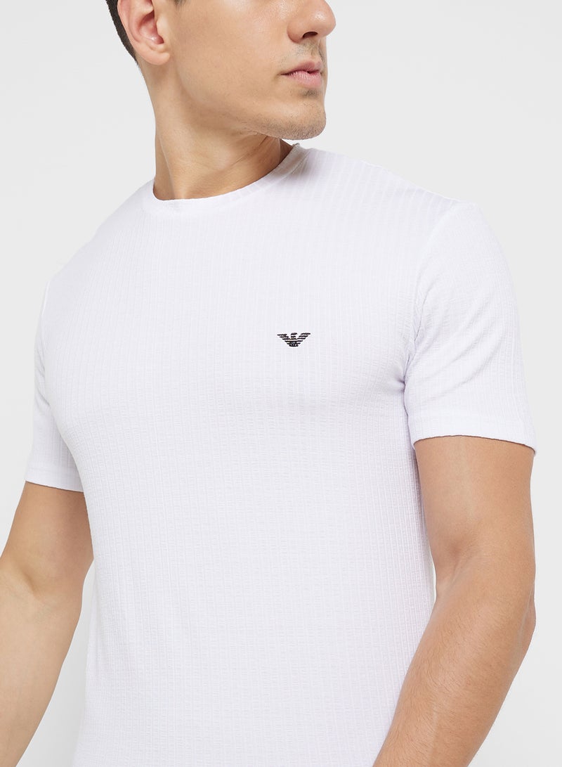 EMPORIO ARMANI Beachwear Logo Crew Neck T-Shirt  - Image 3