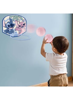 Disney Stitch Indoor Mini Basketball Hoop For Toddlers Kids Boys & Girls Age 1-3-5 Bedroom,Adjustable Height,Space-Saving,Christmas Birthday Gifts Toy For Girls &  Boys 4-6,Toddler Toys Age 2-4 Scoring)  - Image 4