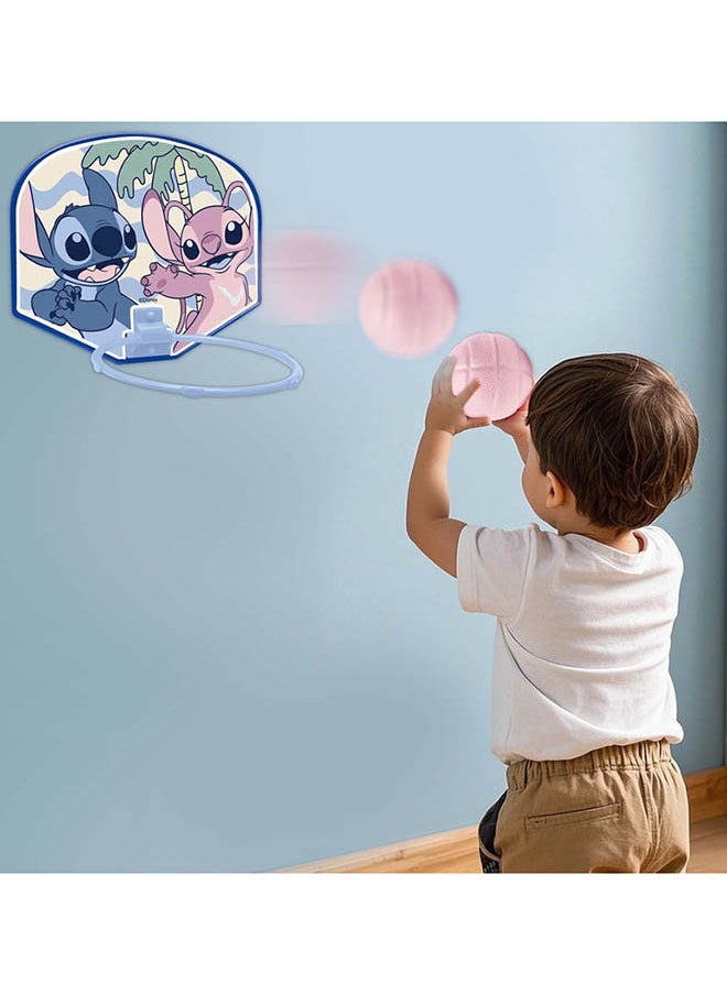 Disney Stitch Indoor Mini Basketball Hoop For Toddlers Kids Boys & Girls Age 1-3-5 Bedroom,Adjustable Height,Space-Saving,Christmas Birthday Gifts Toy For Girls &  Boys 4-6,Toddler Toys Age 2-4 Scoring)  - Image 3
