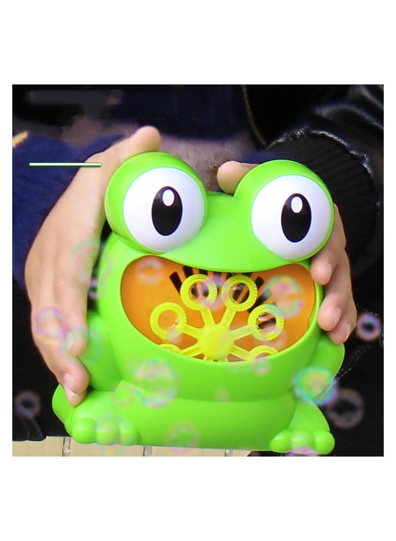 كول بيبي ماكينة نفخ الفقاعات الكهربائية الأوتوماتيكية بالكامل للأطفال ألعاب الأطفال الخارجية ، ألعاب الحفلات ، تصميم الضفدع - Image 2