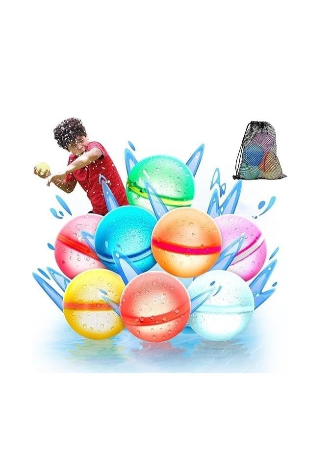 FUSIONPULSE 12 Pcs Reusable Water Balloons Reusable Water Balloons, Easy Quick Fill & Self-Sealing Water Bombs. 