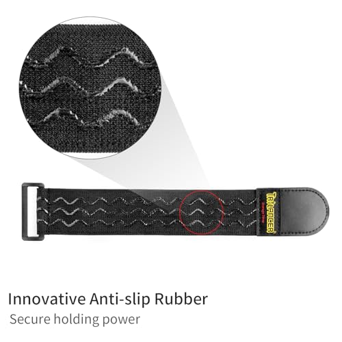 Trilancer Elastic Cinch Straps with Anti-Slip Strips, 12 "x 2"(8 Pack) Heavy Duty Multipurpose Hook and Loop Straps for Extension Cords, Cables, Ropes, Hoses, Bike, Pant Garters - Image 2