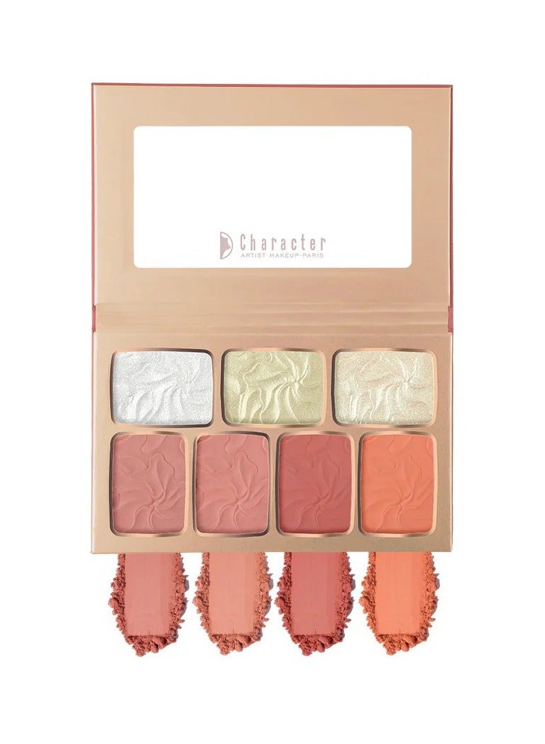 Character Character The Face Diary Blush Palette With Multi-Color Highlighter -Tfd001  - Image 1