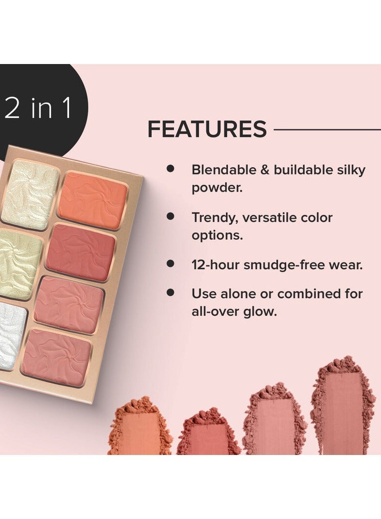 Character Character The Face Diary Blush Palette With Multi-Color Highlighter -Tfd001  - Image 4