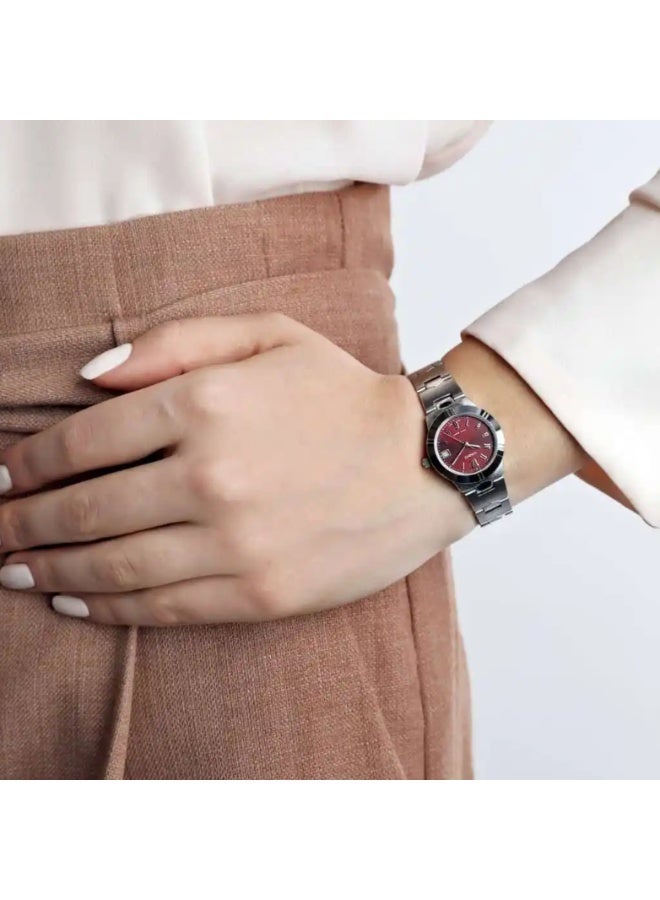 Casio LTP‑1241D‑4A2DF Women’s Analog Watch – Maroon Red Dial, Stainless Steel Bracelet, Daily Wear - Image 2
