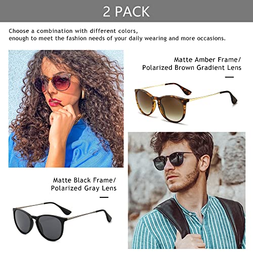 SUNGAIT Premium Vintage Round Sunglasses for Women Men Classic Retro Trendy Style - Image 3