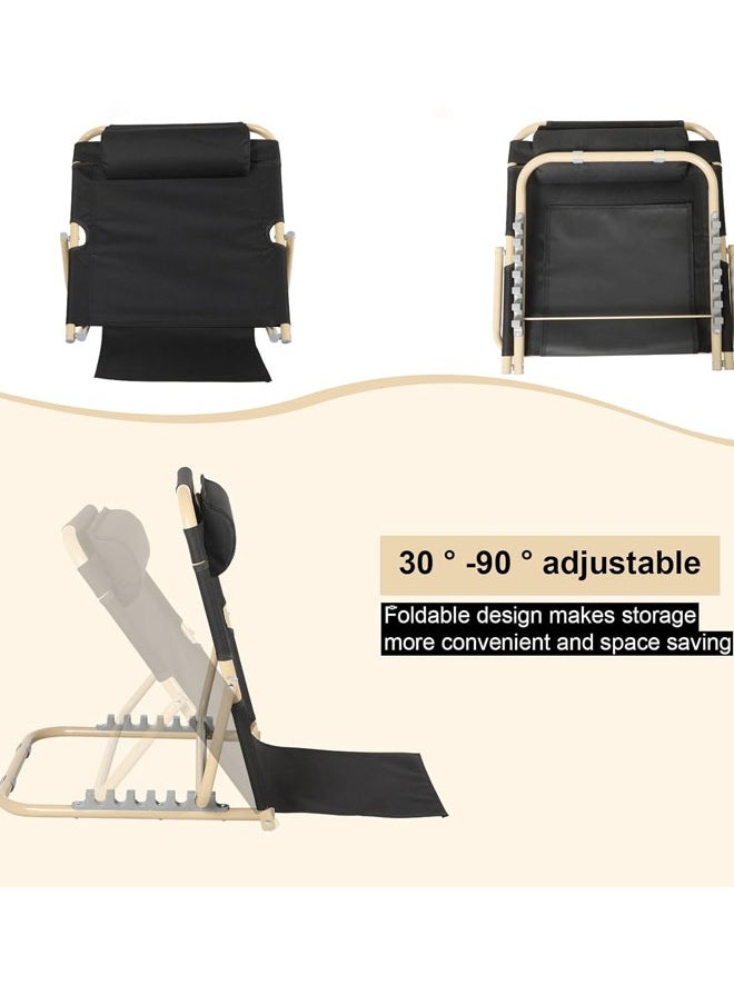 HQ-GAMING - Lifting Bed Backrest Portable Folding Adjustable Sit up Back Rest Multifunction FLoor Chair for Bed Change Angle of Backrest for Elderly Patients Back Neck Lumbar Support - Image 1