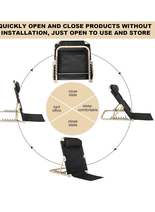 HQ-GAMING - Lifting Bed Backrest Portable Folding Adjustable Sit up Back Rest Multifunction FLoor Chair for Bed Change Angle of Backrest for Elderly Patients Back Neck Lumbar Support - Image 1