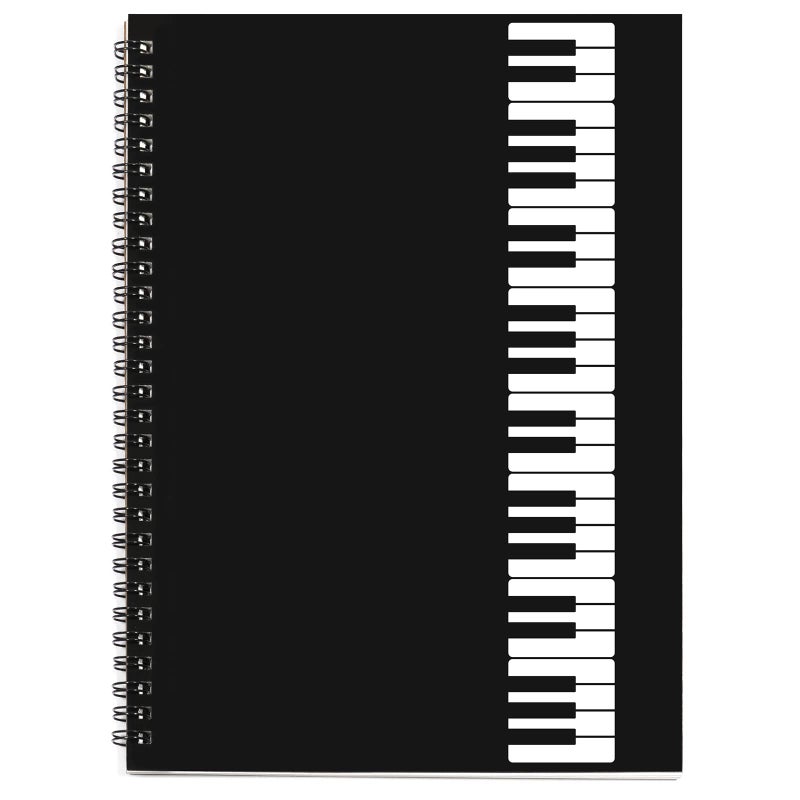 MAXCURY Music Notebook, Blank Sheet Note book, Cardboark Spiral NoteBook Manuscript Paper, Composition Staff Paper for Kids, Musician, Students, Piano-Keyboard-Music-Notebook 100 Pages 26x19cm - Image 1