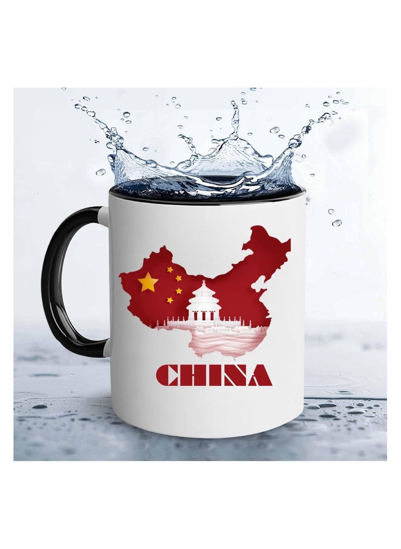 Generic - China Coffee Mug–11 Oz Festive Two-Tone Ceramic Mug With Handle-Holiday-Themed Mug For Morning,Office Parties And Celebrations-Perfect Coffee Cup For Everyday Use - Image 1