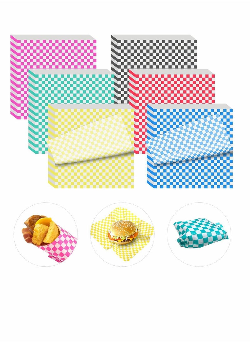 SYOSI Sandwich Wrapper 6 Colors 300 Sheets 30 30cm 12 12 inch Paper Sandwich Paper Liners Food Basket Liners Wax Paper Deli Wrap Wax Paper Sheets for Wrapping Bread and Sandwiches  - Image 1