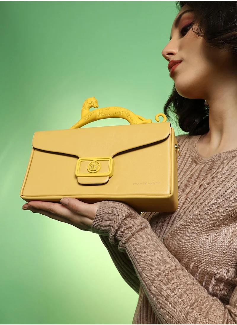 Haute Sauce The Jaguar Frost Hand Bag - Canary Yellow