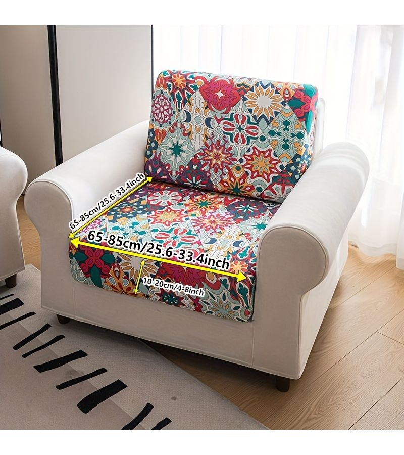 Bohemian Stretch 3 Seater Sofa Cover Scratch Resistant Living Room Seat Protector All Seasons - Image 3