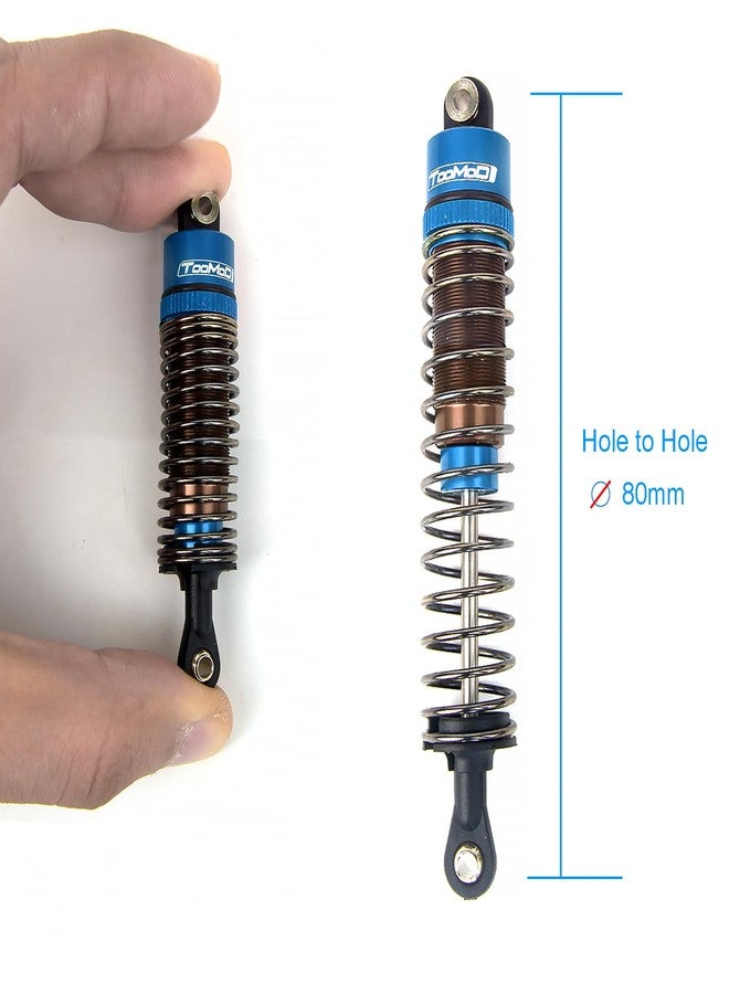 TOOMOD 1/10 80mm RC Oil filled Shock Absorbers kit for Tamiya TRX4 Axial SCX10 D90 Crawler Car Monster Car Upgrades Replace Parts (Blue) - Image 2