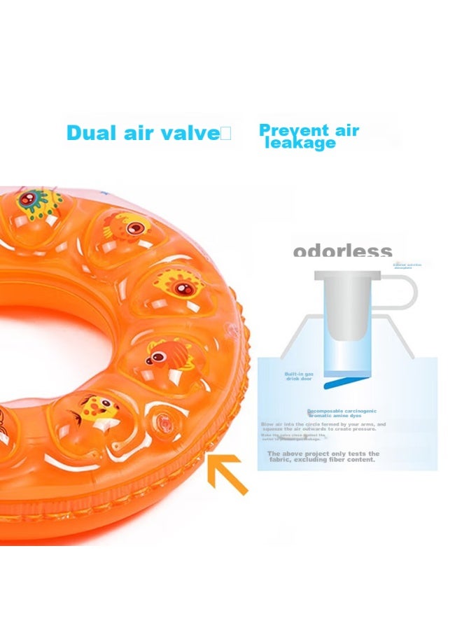Swimming Fun Yonglebao Thickened Double Air Chamber Crystal Swimming Ring, Inflatable Life Buoy For Adults And Children, Surfing And Water Play, Size 60, 2-pack - Image 3