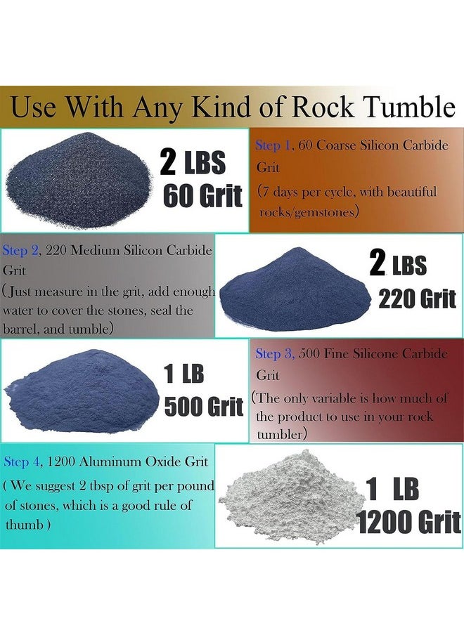 SACKORANGE 8 Lbs Large Weight Rock Tumbler Grit Kit And Ceramic Tumbling Filler Media Coarse/Medium Grit/Pre Polished/Final Polish, Works With Any Rock Tumbler, Rock Polisher, Stone Polisher  - Image 2