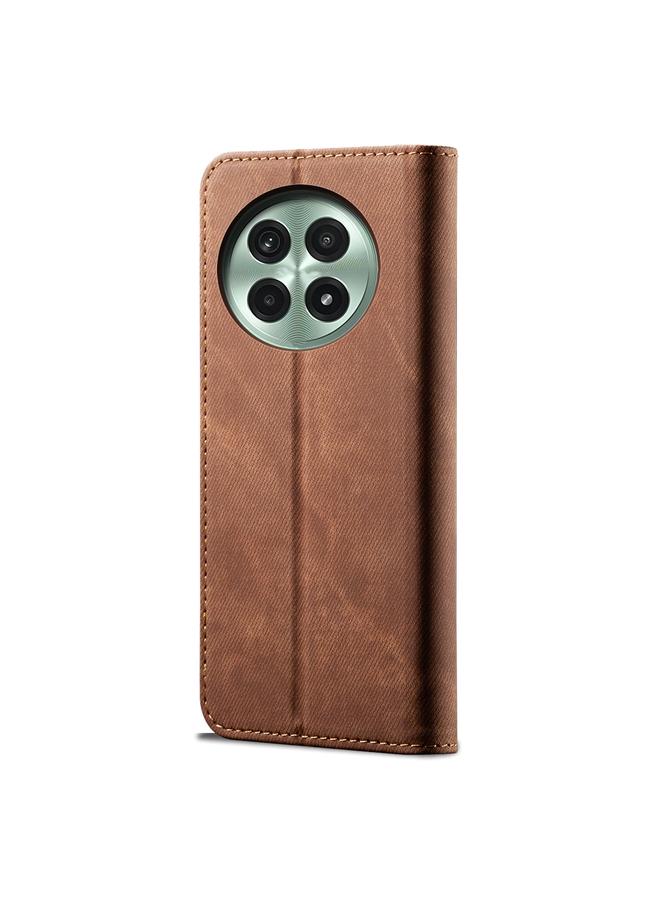 اس-توب جراب لهاتف OnePlus 13 من الجلد بتصميم كاجوال وملمس جينز قابل للطي أفقيًا - Image 3