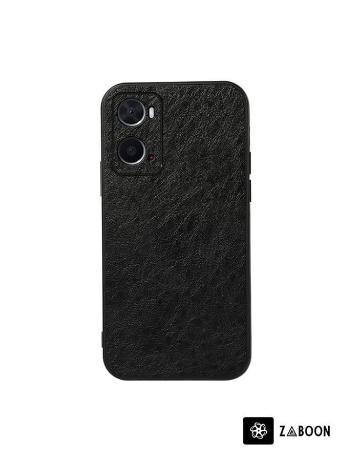 Zaboon غطاء حماية لهاتف OPPO A76 بنقش جلد الحصان المجنون مع فتحات دقيقة - Image 1