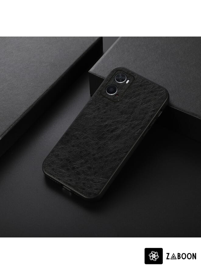 Zaboon غطاء حماية لهاتف OPPO A76 بنقش جلد الحصان المجنون مع فتحات دقيقة - Image 2