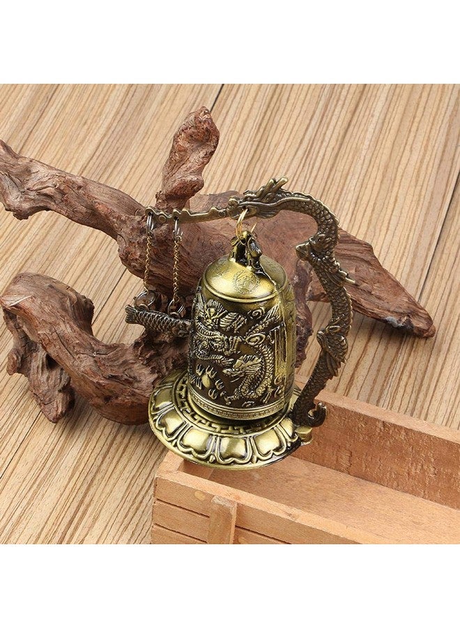 GLOGLOW Vintage Dragon Bell, Vintage Small Carved Bronze Dragon Lock Bell Chinese Feng Shui Decor Ornament Arts Crafts Collectibles Desk Decor - Image 4