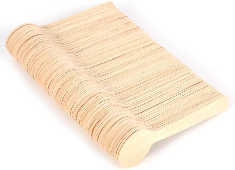YOSOO 100pcs Disposable Wood Spoons Eco-Friendly Ice Cream Tea Spoon 10cm Flatware Cutlery Bupplies - Image 1