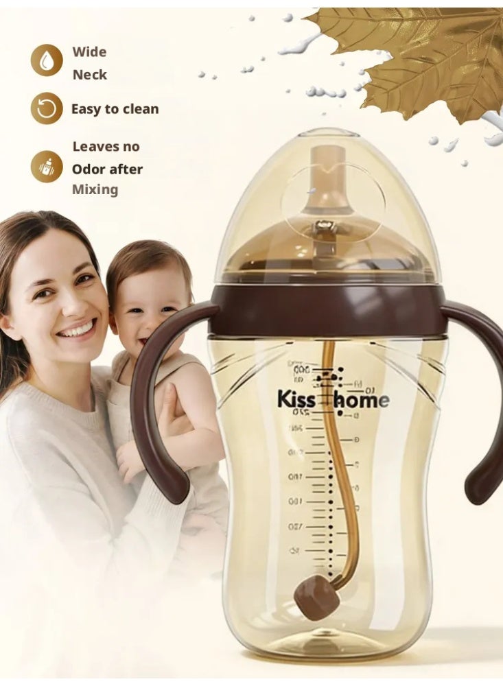 Kiss home PPSU Spill-Proof Baby Weaning Straw Bottle with Handles, 300ml, 7 Months+ - Image 3