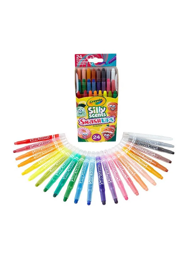 Crayola 24 Ct Silly Scents Mini Twistables Scented Smashups Crayons