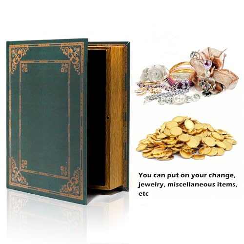 Jolitac Wooden Decorative Book Boxes 3-Pack - Vintage Style Secret Storage Boxes Handcrafted Wooden Storage Containers with Rustic Magnetic Closure for Jewelry & Keepsakes (Vintage Green) - Image 5