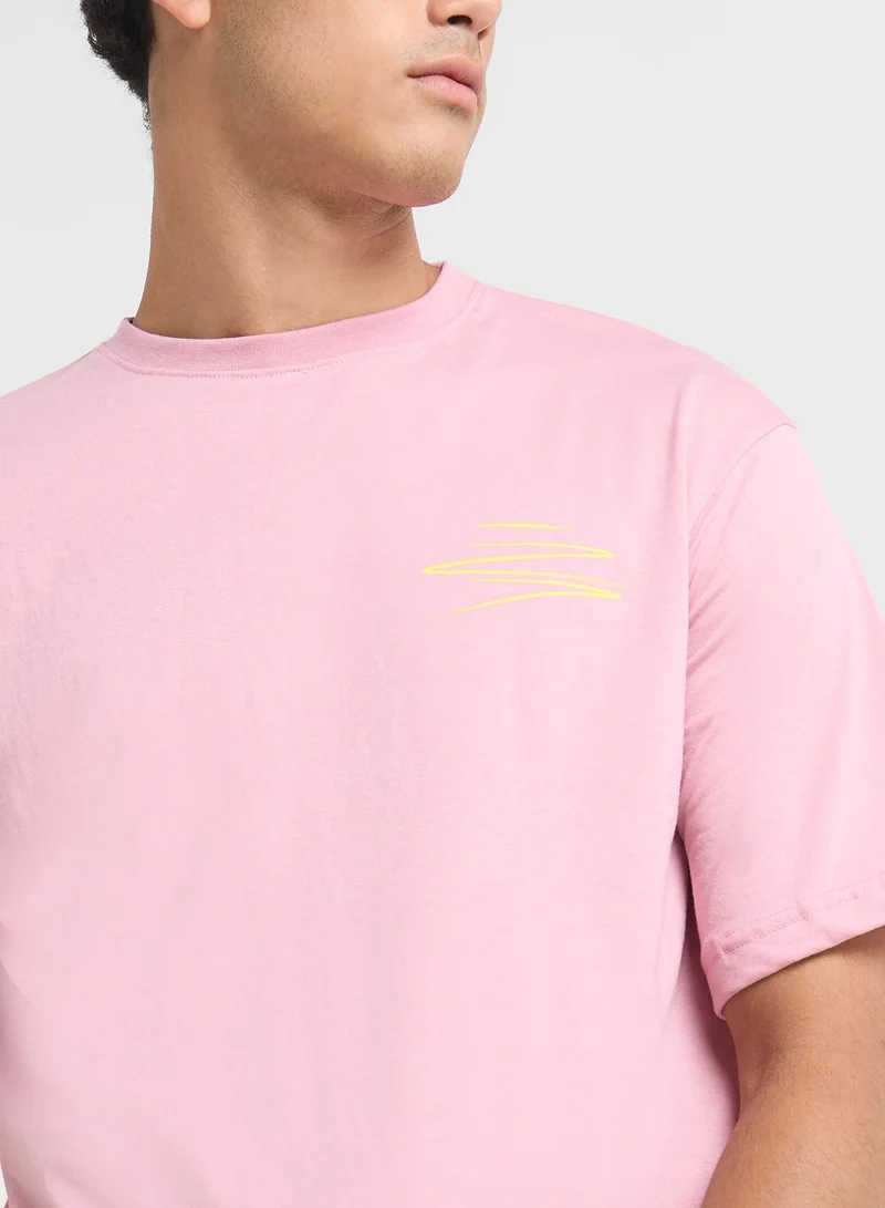 سفنتي فايف تيشيرت كبير الحجم مزين برسومات