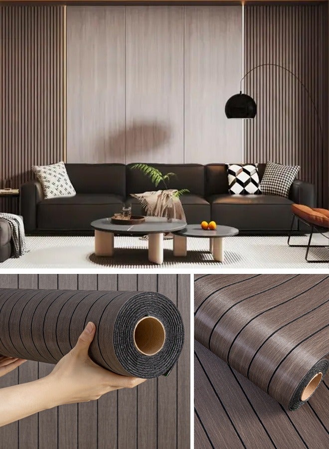 نوايوو ألواح حائط ثلاثية الأبعاد سميكة من الخشب الحبيبي - 300 سم × 40 سم، مقاومة للماء والرطوبة والصوت، ذاتية اللصق، ورق حائط لاصق لتزيين المنزل، غرفة المعيشة، غرفة النوم، خلفية التلفزيون (N1037C) - Image 1